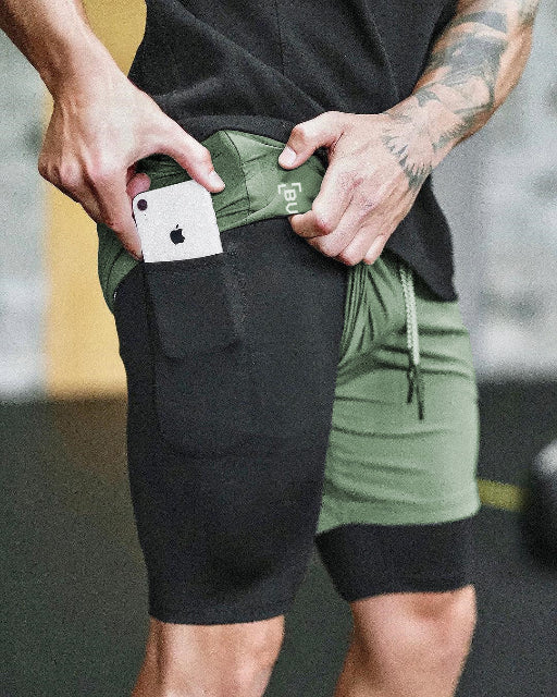Pantalón Corto 2 en 1 Malla Integrada Anti-Rozaduras