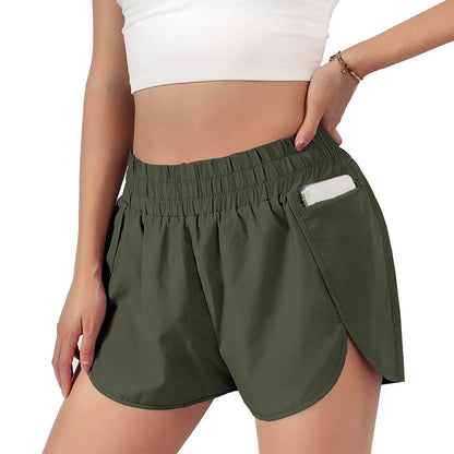 Short Deportivo "Flowy" de Cintura Alta con Bolsillo Lateral y Corte de Libertad