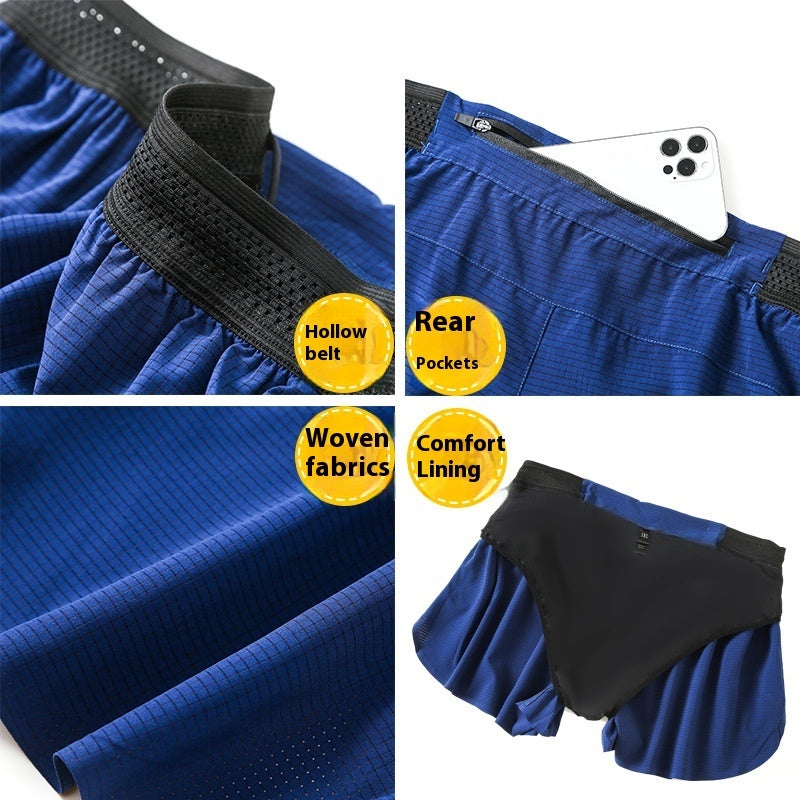 Short de Running 2 en 1 con Bolsillo para Móvil y Forro de Confort para Hombre